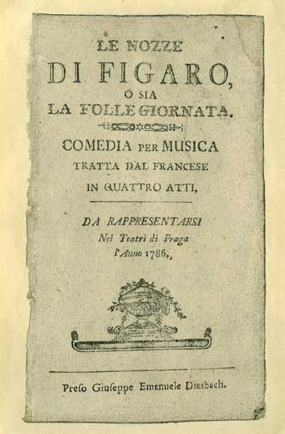 Mozart Figaro libretto 1786